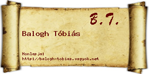 Balogh Tóbiás névjegykártya